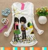 Blusa Manga Longa Estampa CUTE COUPLE