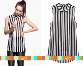 Blusa Tendência Preto e Branco